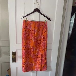 Lulu's Orange Midi Pencil Skirt Resort Wear